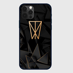Чехол для iPhone 12 Pro Within Temptation golden poly, цвет: 3D-черный