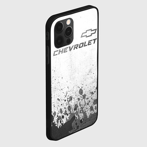 Чехол iPhone 12 Pro Chevrolet - white gradient посередине / 3D-Черный – фото 2