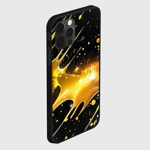 Чехол iPhone 12 Pro Оранжевая краска на черном / 3D-Черный – фото 2