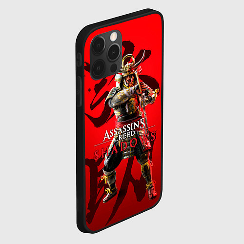 Чехол iPhone 12 Pro Assassins Creed Shadows - samurai Yasuke / 3D-Черный – фото 2