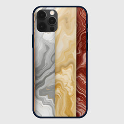 Чехол для iPhone 12 Pro Мрамор и дерево, цвет: 3D-черный