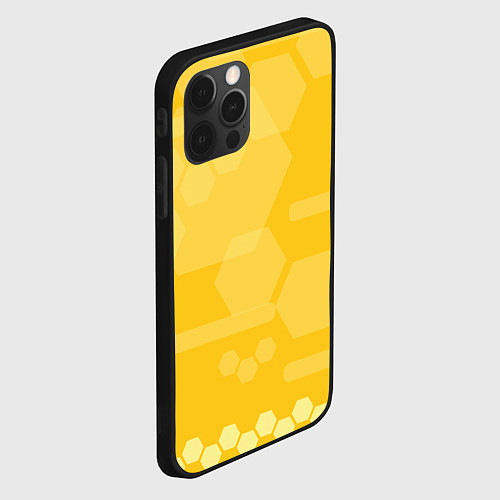 Чехол iPhone 12 Pro Геометрические фигуры желтые / 3D-Черный – фото 2