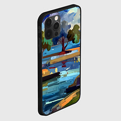 Чехол для iPhone 12 Pro Летний пейзаж маслом, цвет: 3D-черный — фото 2