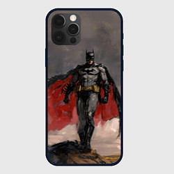Чехол для iPhone 12 Pro Бэтмен стоит на обрыве скалы, цвет: 3D-черный
