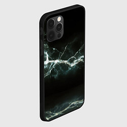 Чехол для iPhone 12 Pro Белый разлом на черном, цвет: 3D-черный — фото 2