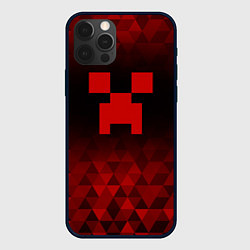Чехол для iPhone 12 Pro Minecraft red poly, цвет: 3D-черный