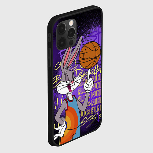Чехол iPhone 12 Pro Багз Банни - Looney Tunes / 3D-Черный – фото 2