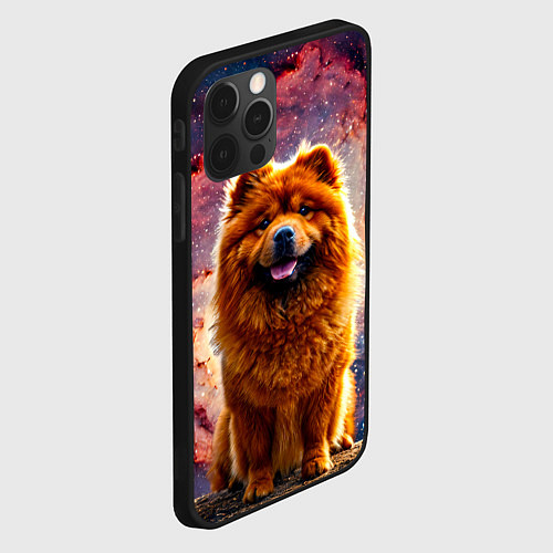 Чехол iPhone 12 Pro Чау-чау в космосе / 3D-Черный – фото 2