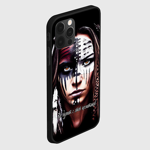 Чехол iPhone 12 Pro Все дуреют с этой косметики / 3D-Черный – фото 2