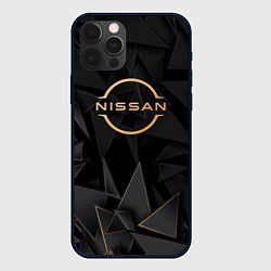 Чехол для iPhone 12 Pro Nissan golden poly, цвет: 3D-черный