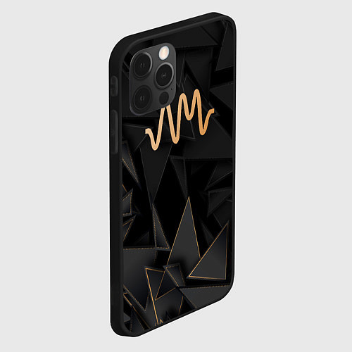 Чехол iPhone 12 Pro Arctic Monkeys golden poly / 3D-Черный – фото 2
