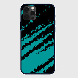 Чехол для iPhone 12 Pro The color is black and light blue, цвет: 3D-черный