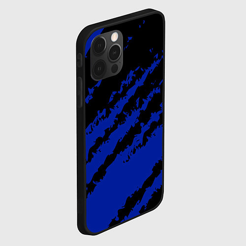 Чехол iPhone 12 Pro The color is black and blue / 3D-Черный – фото 2