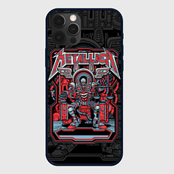 Чехол для iPhone 12 Pro Metallica - skeleton robot, цвет: 3D-черный