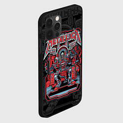 Чехол для iPhone 12 Pro Metallica - skeleton robot, цвет: 3D-черный — фото 2