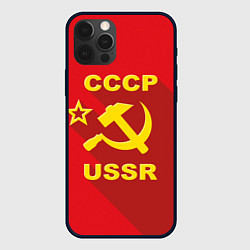 Чехол для iPhone 12 Pro СССР серп и молот, цвет: 3D-черный