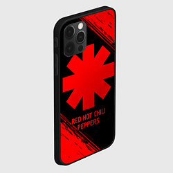 Чехол для iPhone 12 Pro Red Hot Chili Peppers - red gradient, цвет: 3D-черный — фото 2
