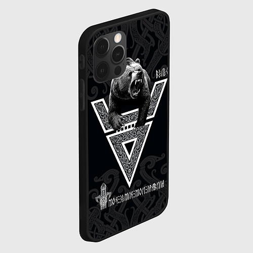 Чехол iPhone 12 Pro Моя земля мои правила: медведь / 3D-Черный – фото 2