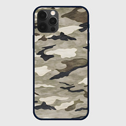 Чехол для iPhone 12 Pro Песочный камуфляж, цвет: 3D-черный