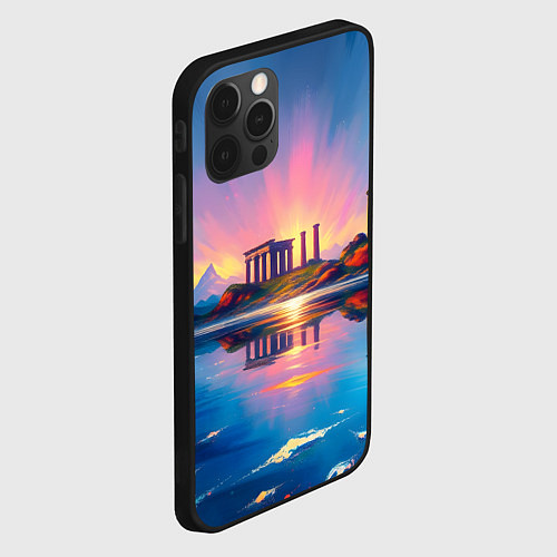 Чехол iPhone 12 Pro Античный островок / 3D-Черный – фото 2