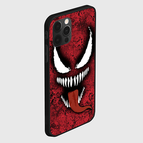 Чехол iPhone 12 Pro Веном красный и черный симбиот / 3D-Черный – фото 2