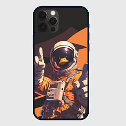 Чехол для iPhone 12 Pro Птичий астронавт, цвет: 3D-черный