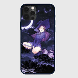 Чехол для iPhone 12 Pro Веселая ведьма летит на шабаш, цвет: 3D-черный