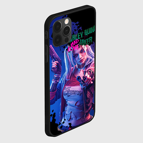 Чехол iPhone 12 Pro Харли и Джокер love / 3D-Черный – фото 2