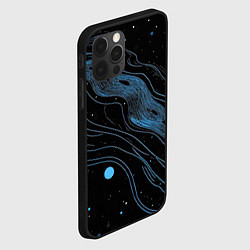Чехол для iPhone 12 Pro Синие тонкие линии, цвет: 3D-черный — фото 2