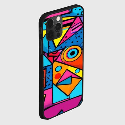Чехол iPhone 12 Pro Кислая геометрия / 3D-Черный – фото 2