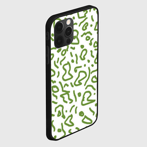 Чехол iPhone 12 Pro Закорючки / 3D-Черный – фото 2