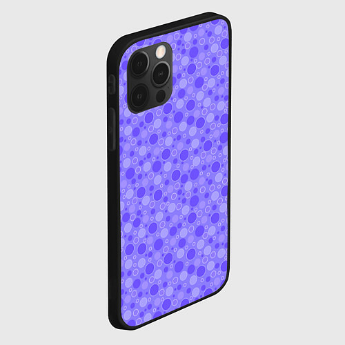 Чехол iPhone 12 Pro Фиолетовый сиреневый пузыри / 3D-Черный – фото 2