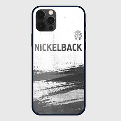 Чехол для iPhone 12 Pro Nickelback - white gradient посередине, цвет: 3D-черный