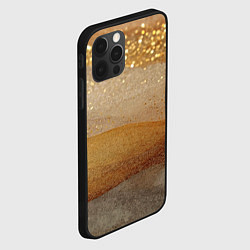 Чехол для iPhone 12 Pro Бежевые блестяшки текстура, цвет: 3D-черный — фото 2