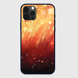 Чехол для iPhone 12 Pro Желто-красная текстура блестящая, цвет: 3D-черный