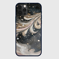 Чехол для iPhone 12 Pro Бежевый объемный узор, цвет: 3D-черный