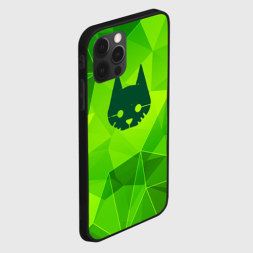Чехол iPhone 12 Pro Stray green poly / 3D-Черный – фото 2