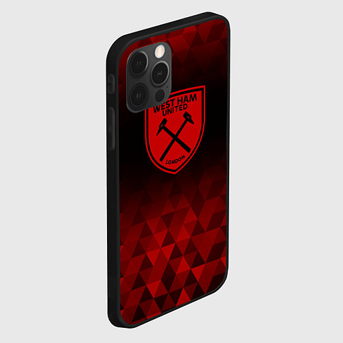 Чехол iPhone 12 Pro West Ham red poly / 3D-Черный – фото 2