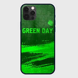 Чехол для iPhone 12 Pro Green Day - green gradient посередине, цвет: 3D-черный