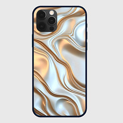 Чехол для iPhone 12 Pro Жидкое белое золото, цвет: 3D-черный