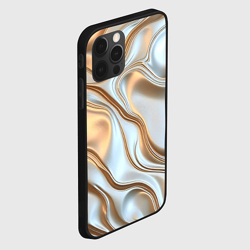 Чехол iPhone 12 Pro Жидкое белое золото / 3D-Черный – фото 2