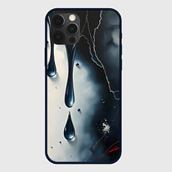 Чехол для iPhone 12 Pro Сюрреалистичная абстракция с каплями, цвет: 3D-черный