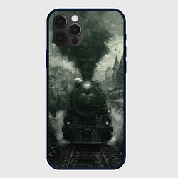 Чехол iPhone 12 Pro Ретро иллюстрация паровоза
