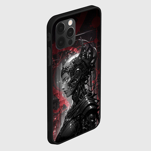 Чехол iPhone 12 Pro Футуристичная кибернетическая жница / 3D-Черный – фото 2