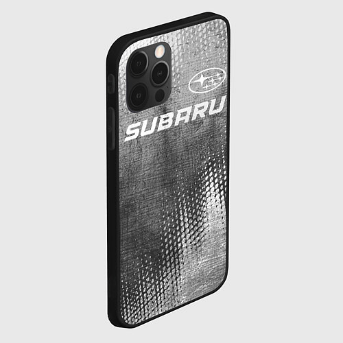 Чехол iPhone 12 Pro Subaru - grey gradient посередине / 3D-Черный – фото 2