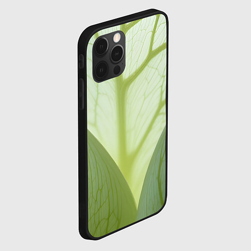 Чехол iPhone 12 Pro Макро съемка листа / 3D-Черный – фото 2