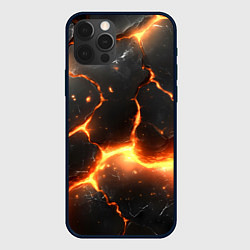 Чехол для iPhone 12 Pro Лава и разлом плит, цвет: 3D-черный