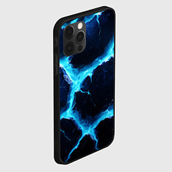 Чехол для iPhone 12 Pro Голубая потертая текстура с разломом, цвет: 3D-черный — фото 2