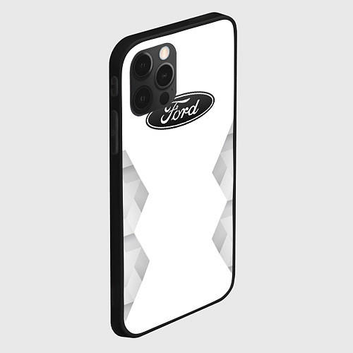 Чехол iPhone 12 Pro Ford white poly / 3D-Черный – фото 2