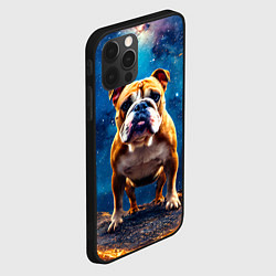 Чехол для iPhone 12 Pro Бульдог в космосе, цвет: 3D-черный — фото 2